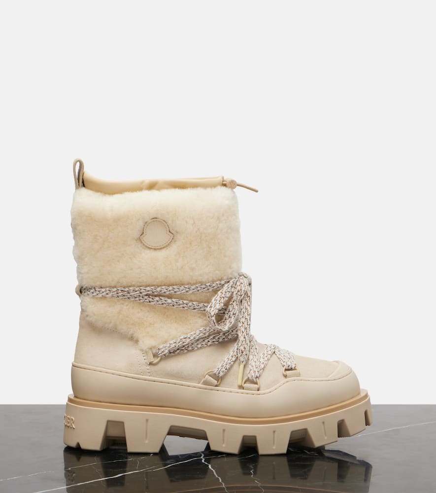 Moncler Peak Aprés Suede Snow Boots In Multi