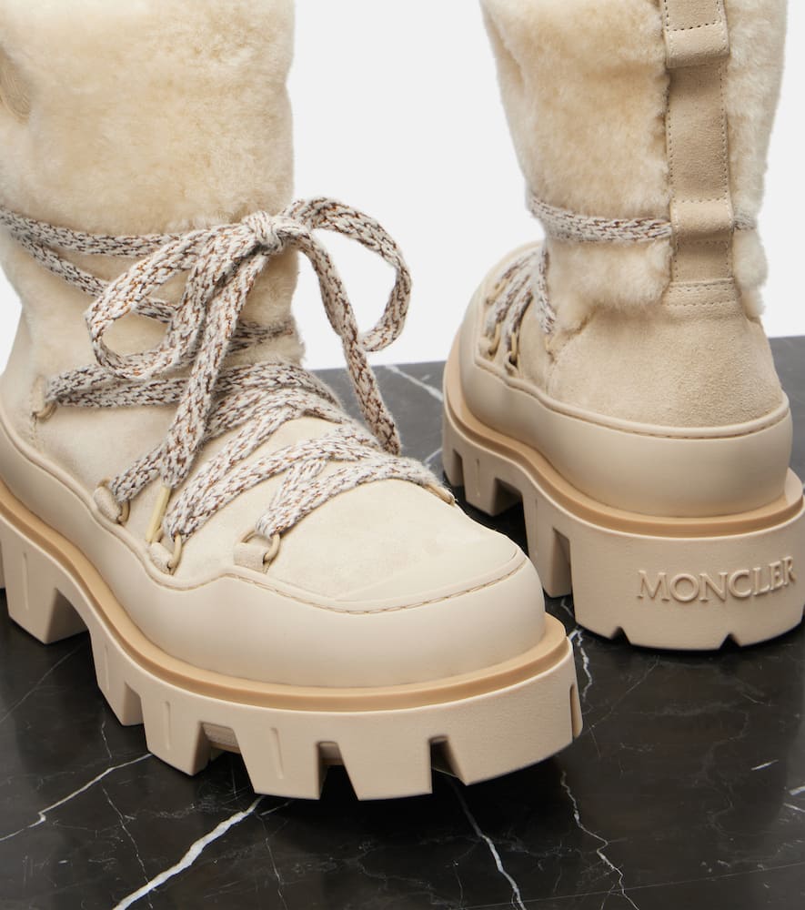 Moncler Peak Aprés Suede Snow Boots In Multi