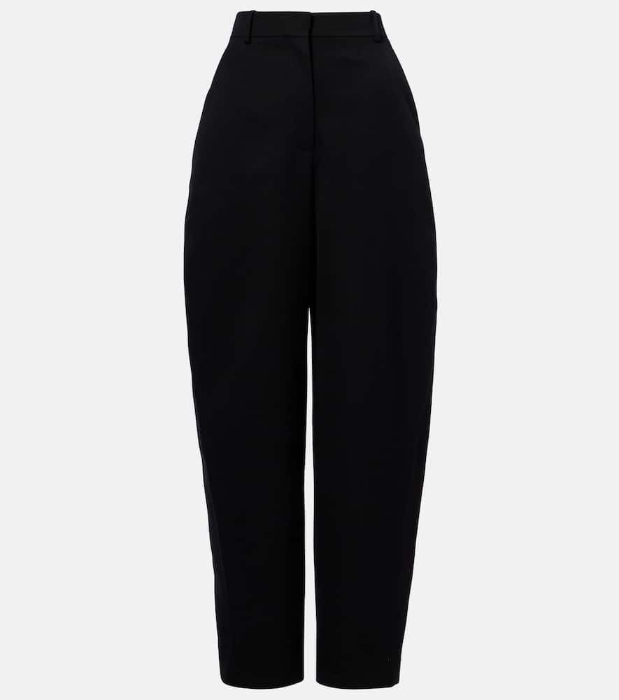 Cocoon wool grain de poudre wide-leg pants