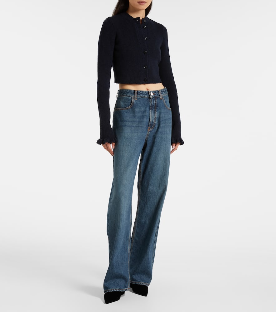 Alaïa Cube 75 Suede Wedge Mules In Black