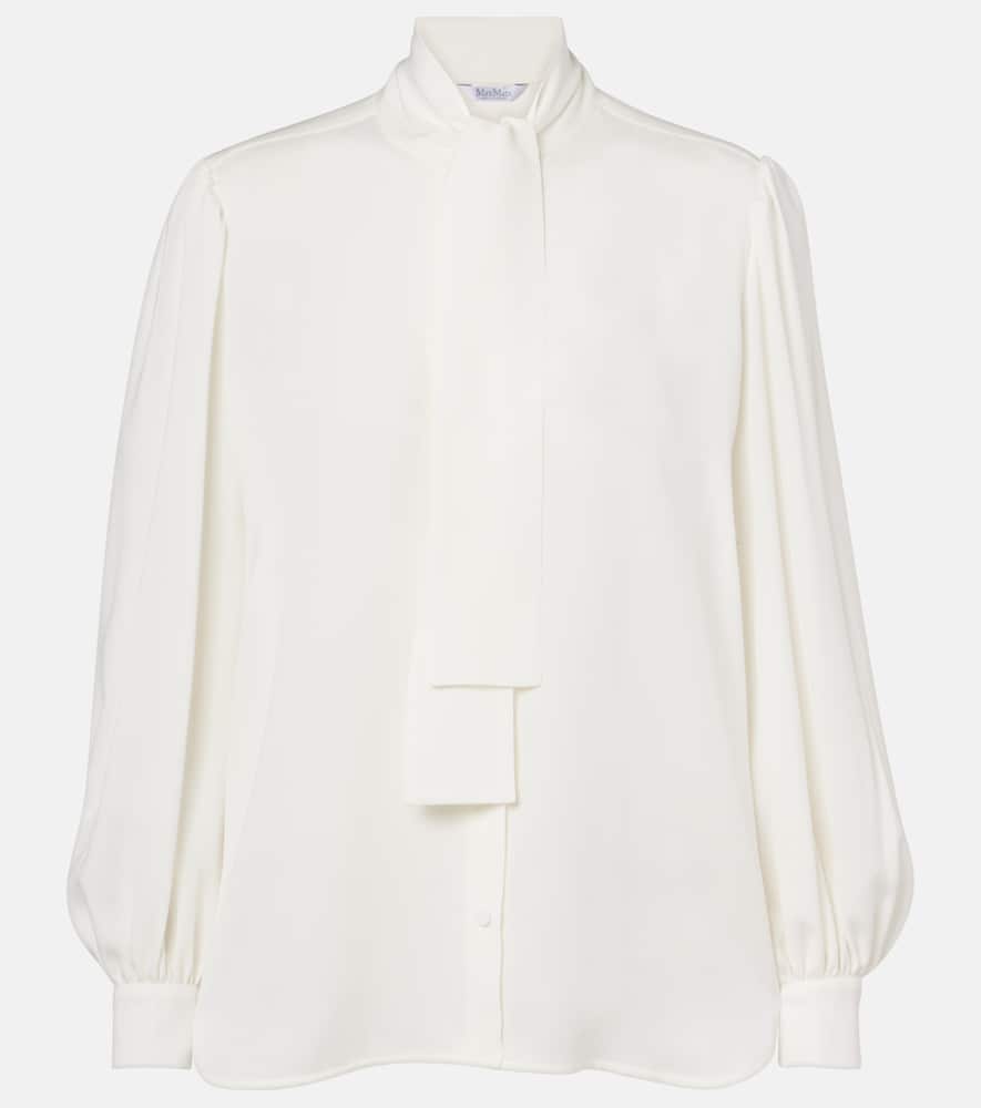 Max Mara Melania Silk Blouse In White