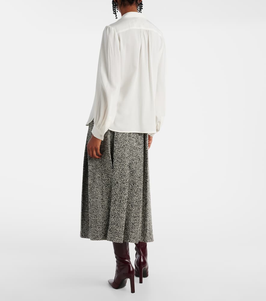 Max Mara Melania Silk Blouse In White