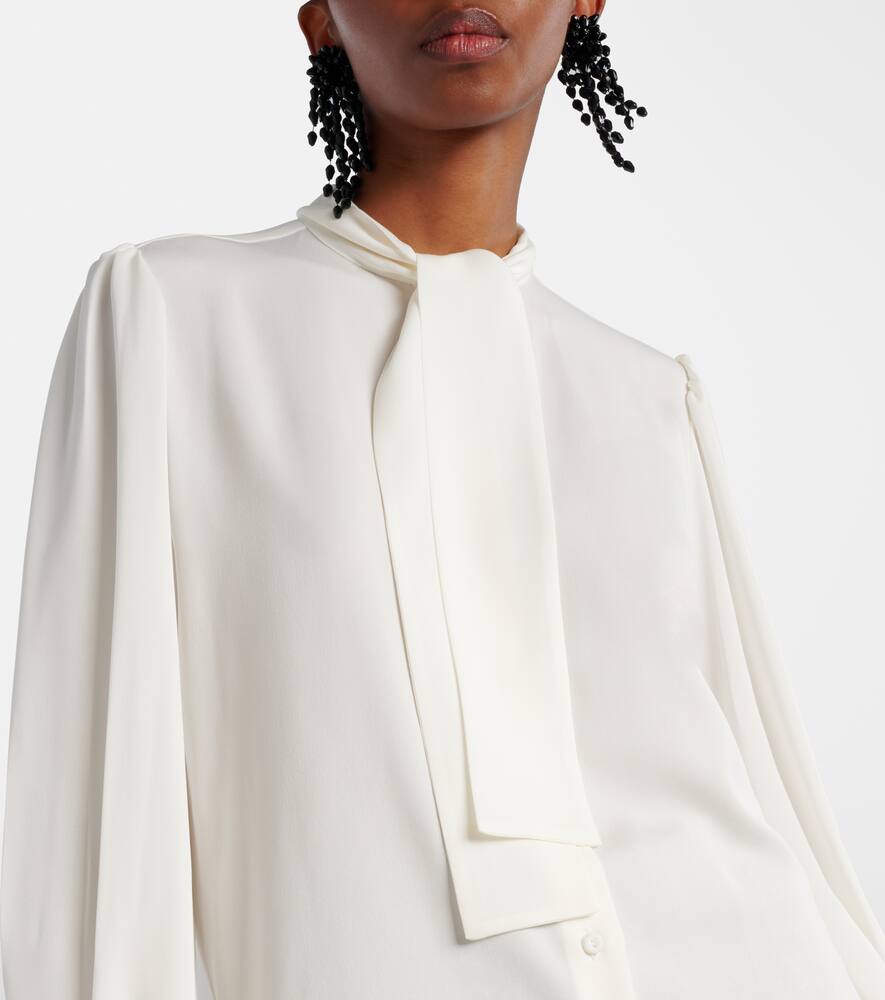Max Mara Melania Silk Blouse In White