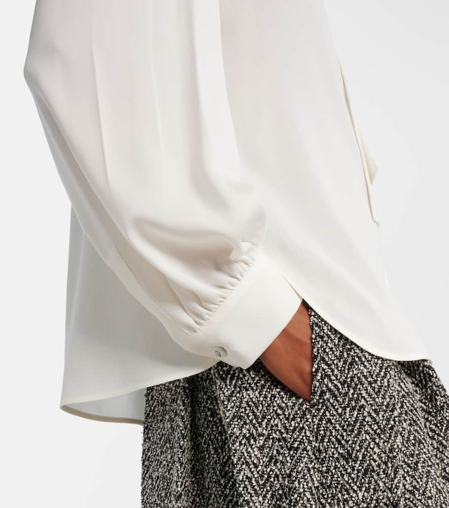 Max Mara Melania Silk Blouse In White