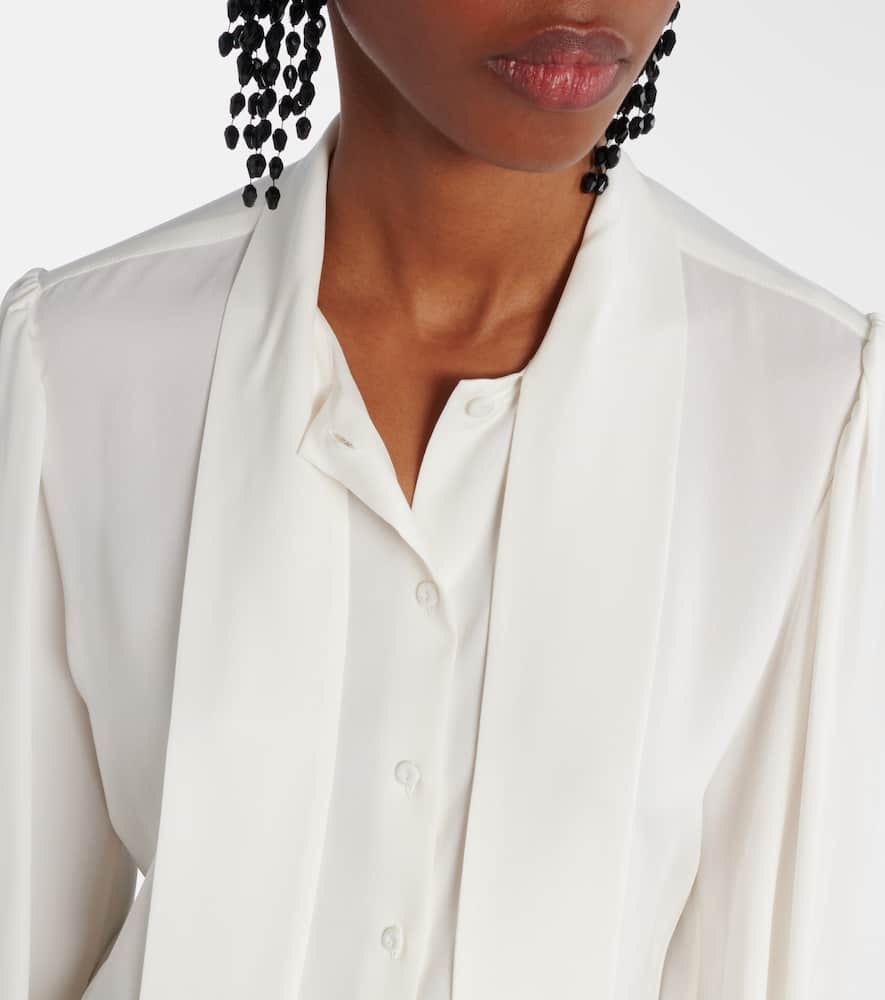 Max Mara Melania Silk Blouse In White