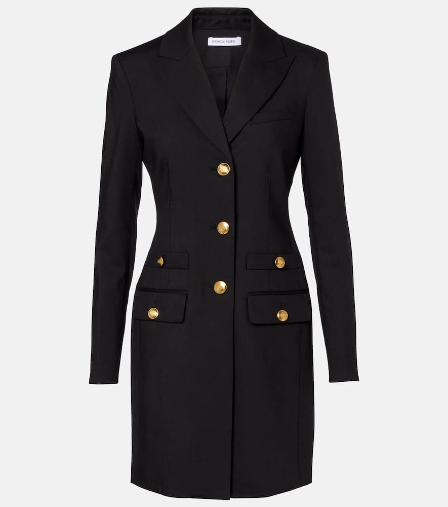 Veronica Beard Walsh Long Sleeve Stretch Wool Blazer Dress In Blue