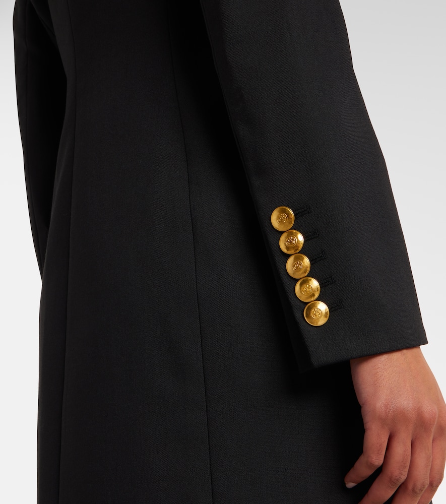 Veronica Beard Walsh Long Sleeve Stretch Wool Blazer Dress In Blue