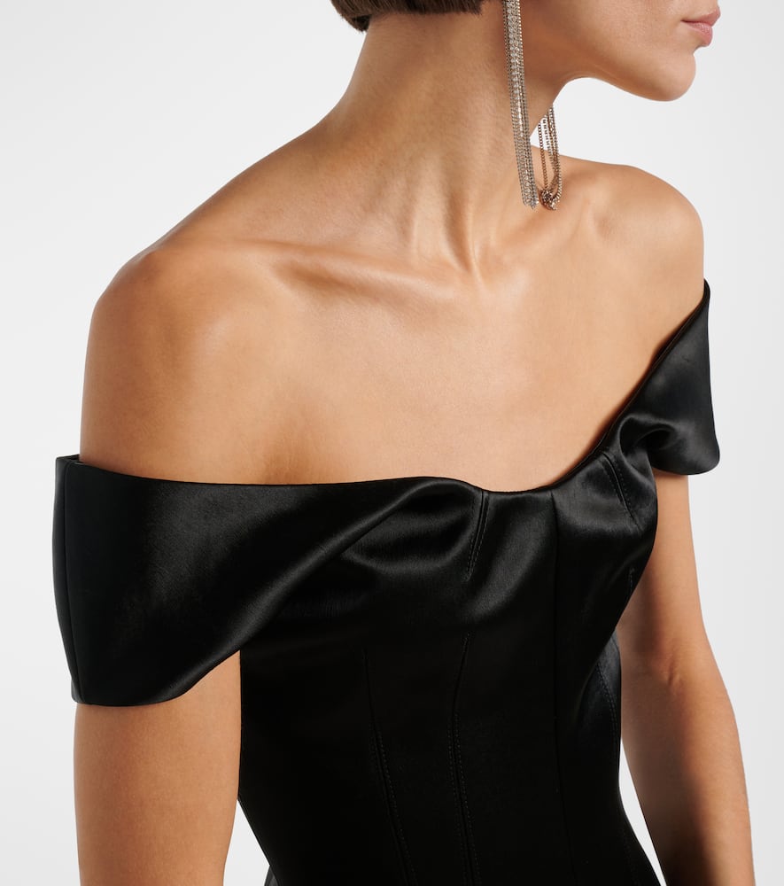 Alexander Mcqueen Mcqueen Satin Mini Cocktail Dress In Black