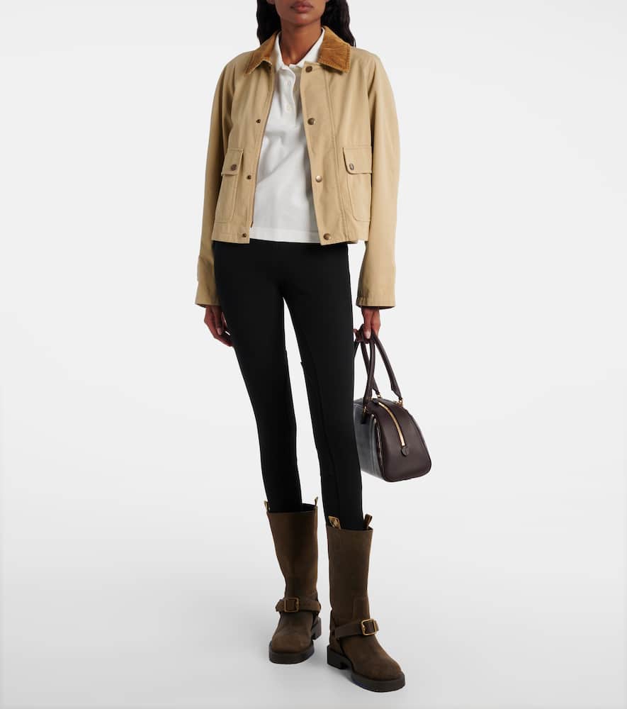 Burberry Cotton-blend Skinny Pants In Black