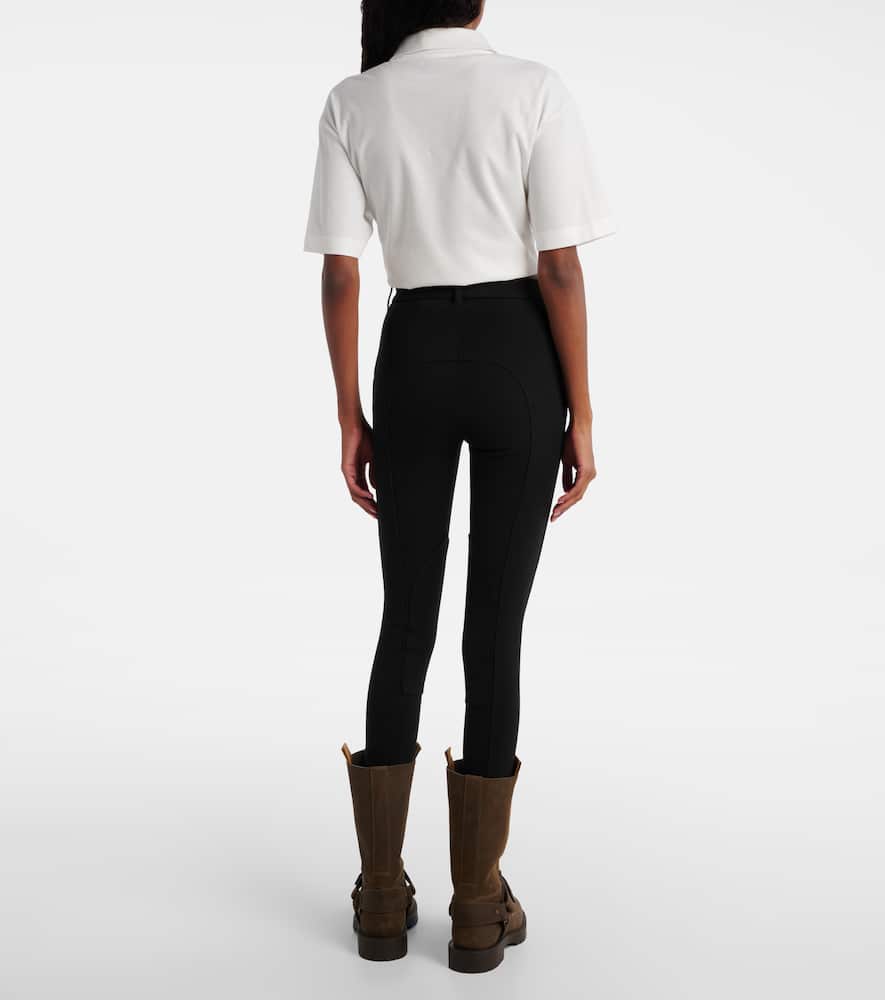 Burberry Cotton-blend Skinny Pants In Black