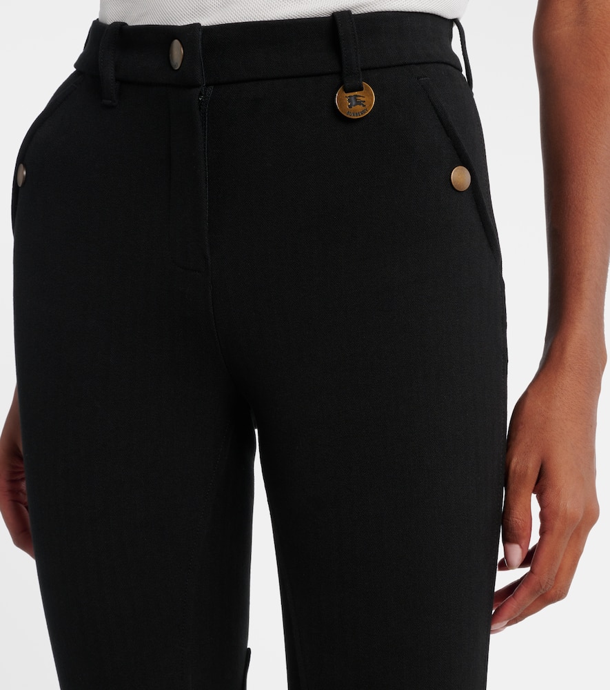 Burberry Cotton-blend Skinny Pants In Black