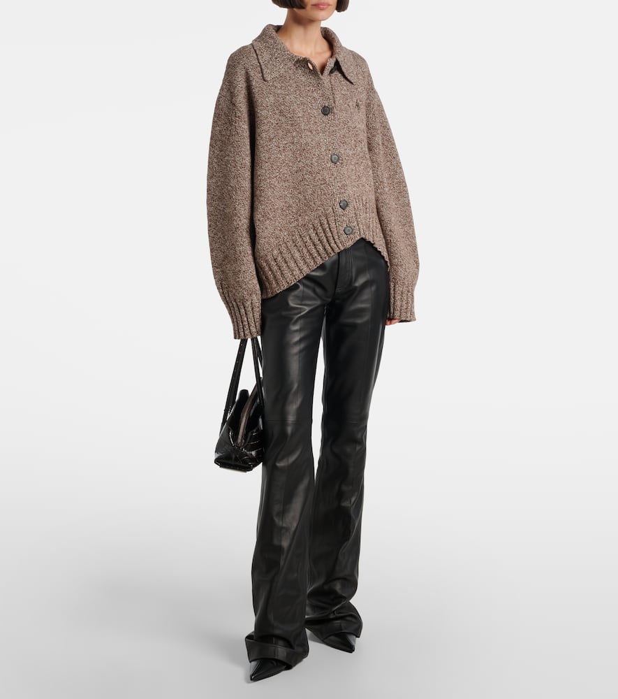 Attico Wool And Cashmere Cardigan In Brown