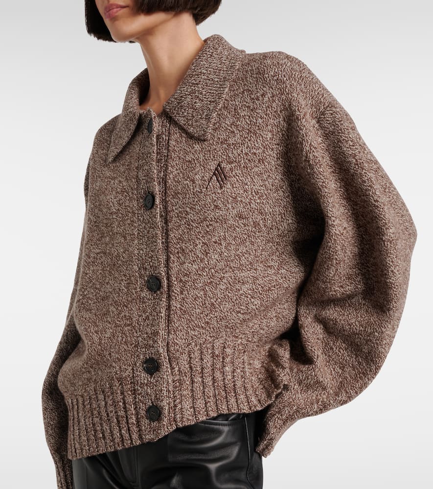 Attico Wool And Cashmere Cardigan In Brown