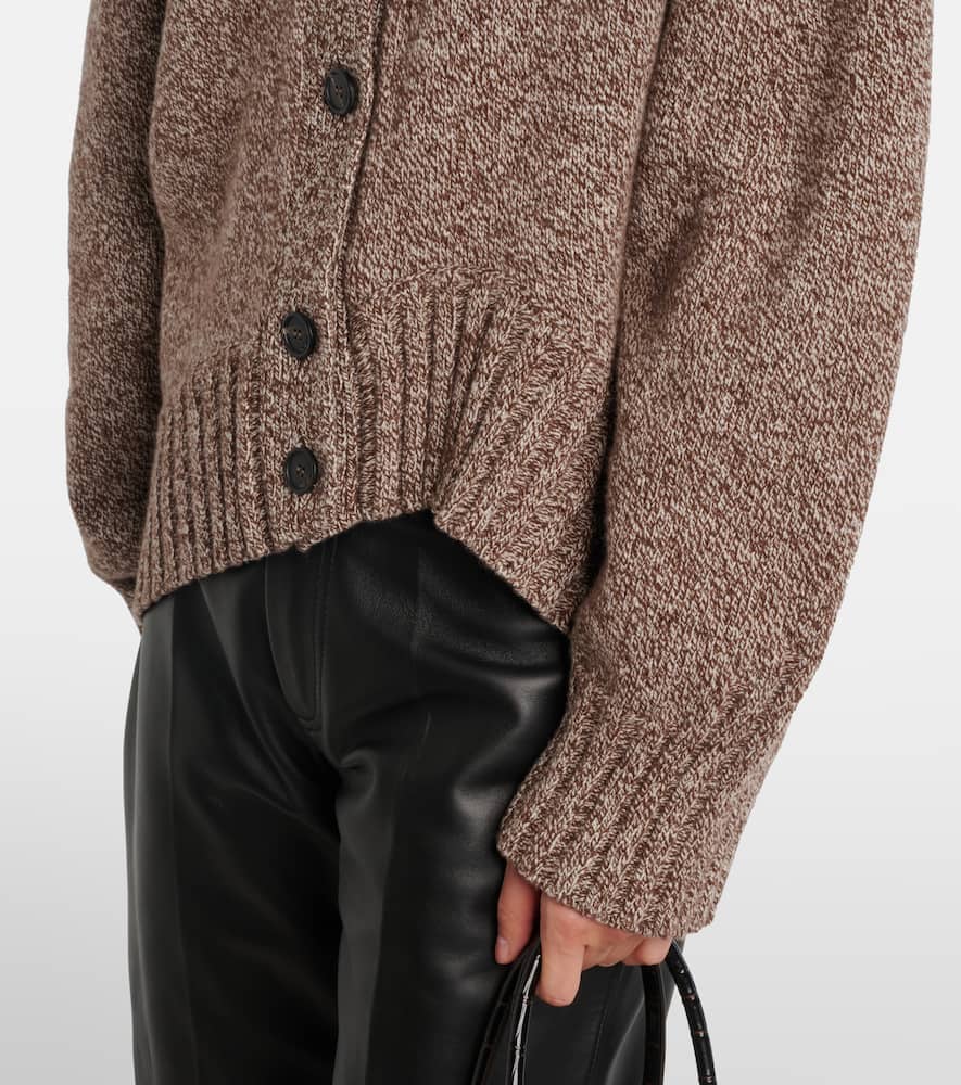 Attico Wool And Cashmere Cardigan In Brown