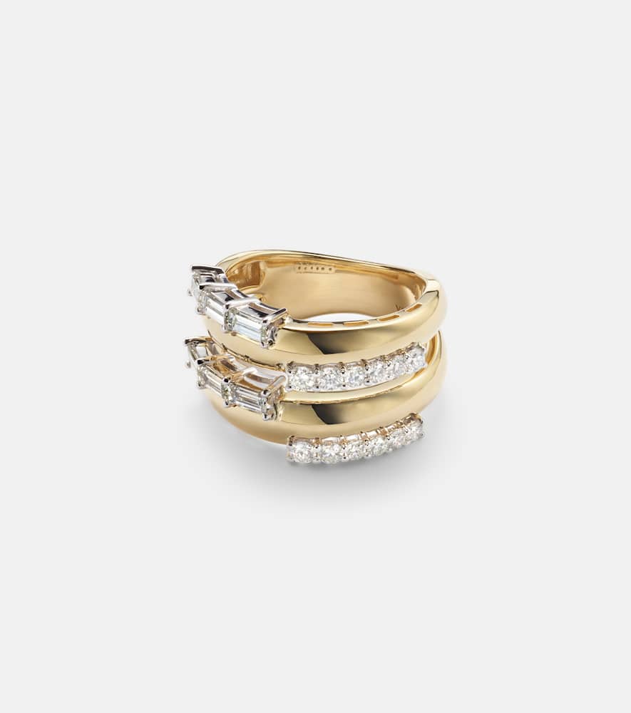 Yeprem Golden Strada 18kt Yellow And White Gold Ring With Diamonds In Gold