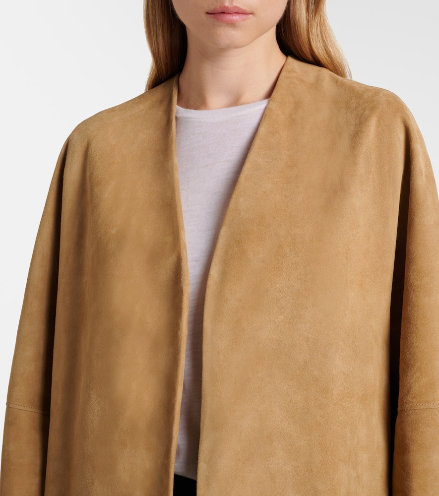 The Row Alarico Suede Coat In Brown