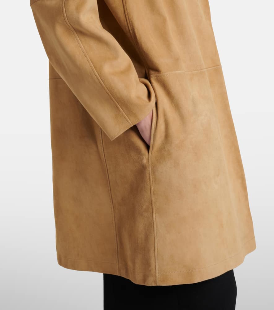 The Row Alarico Suede Coat In Brown