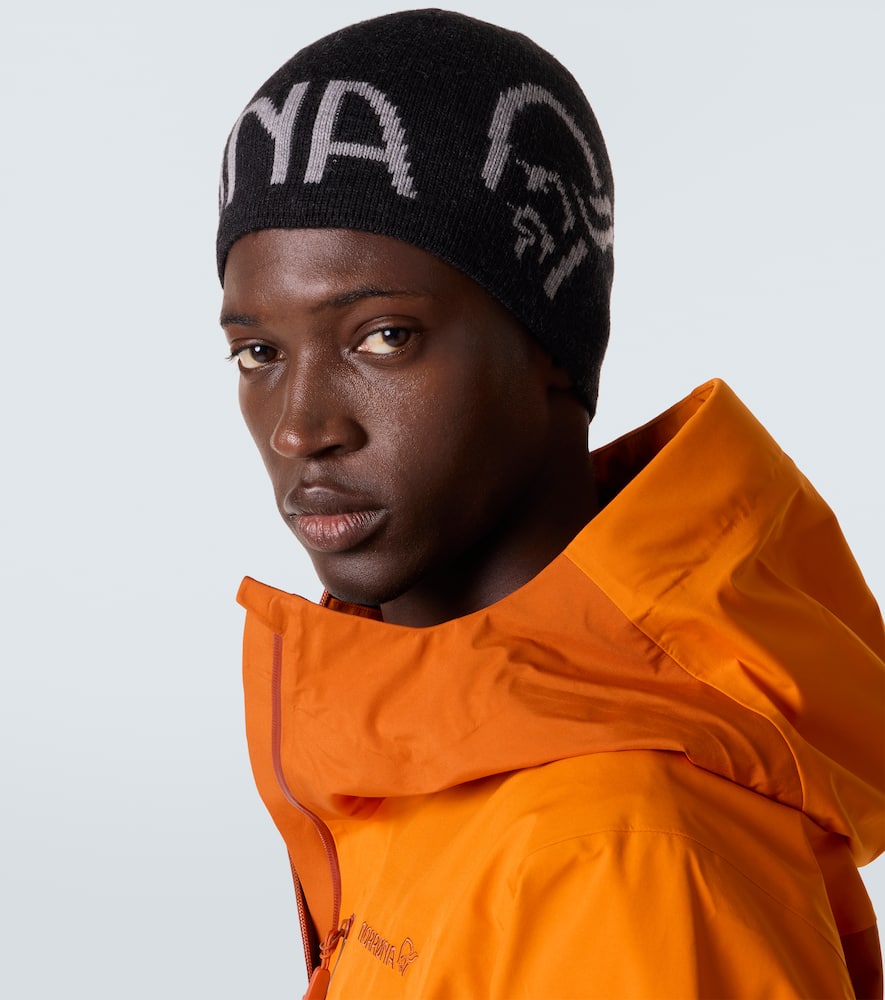 Norrona Norrøna Logo Wool Beanie In Black