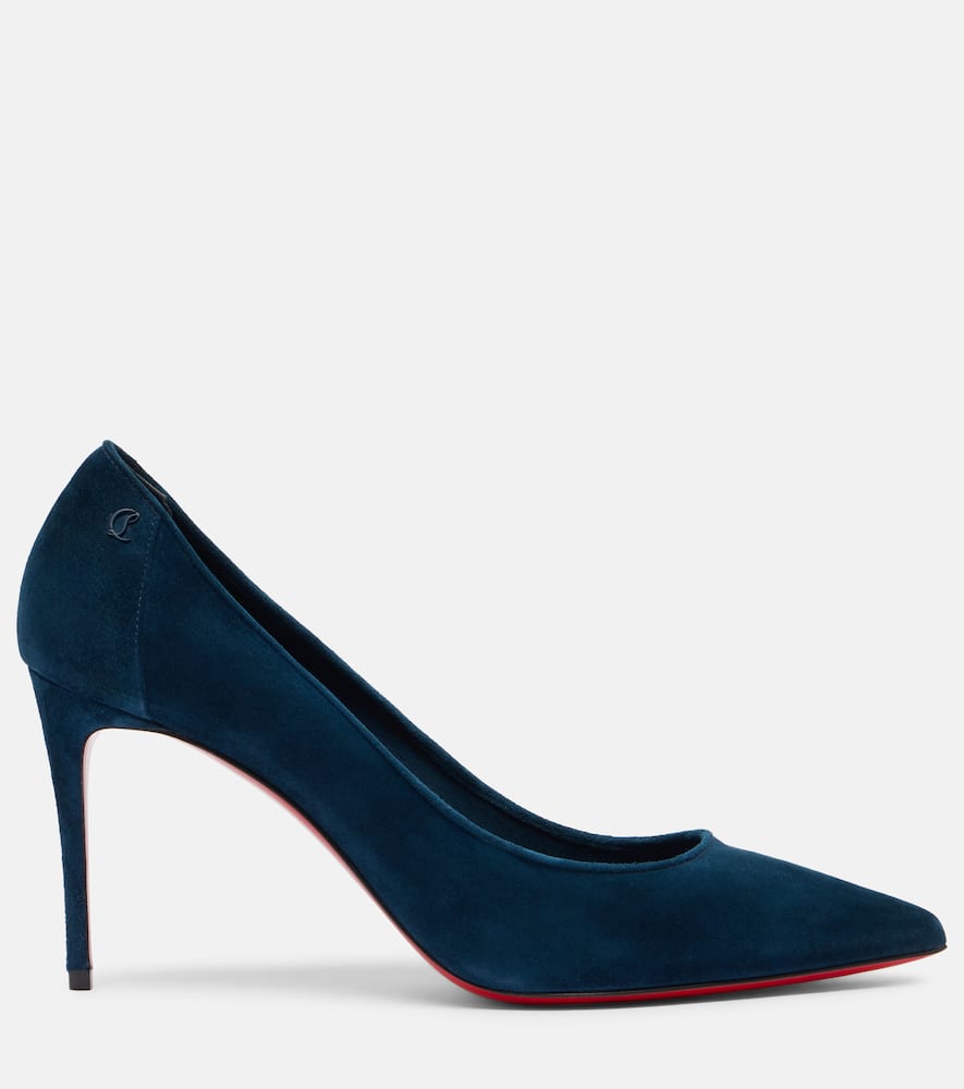 Christian Louboutin Kate Suede Red Sole Classic Pumps In Blue