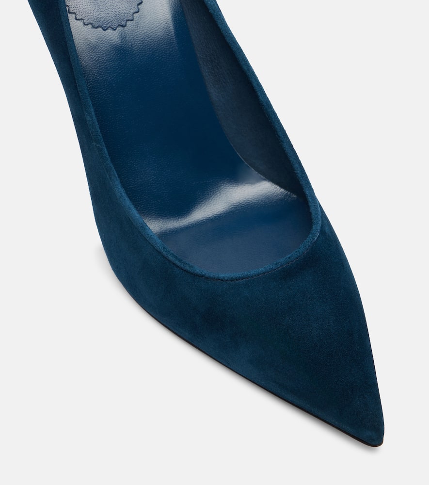 Christian Louboutin Kate Suede Red Sole Classic Pumps In Blue