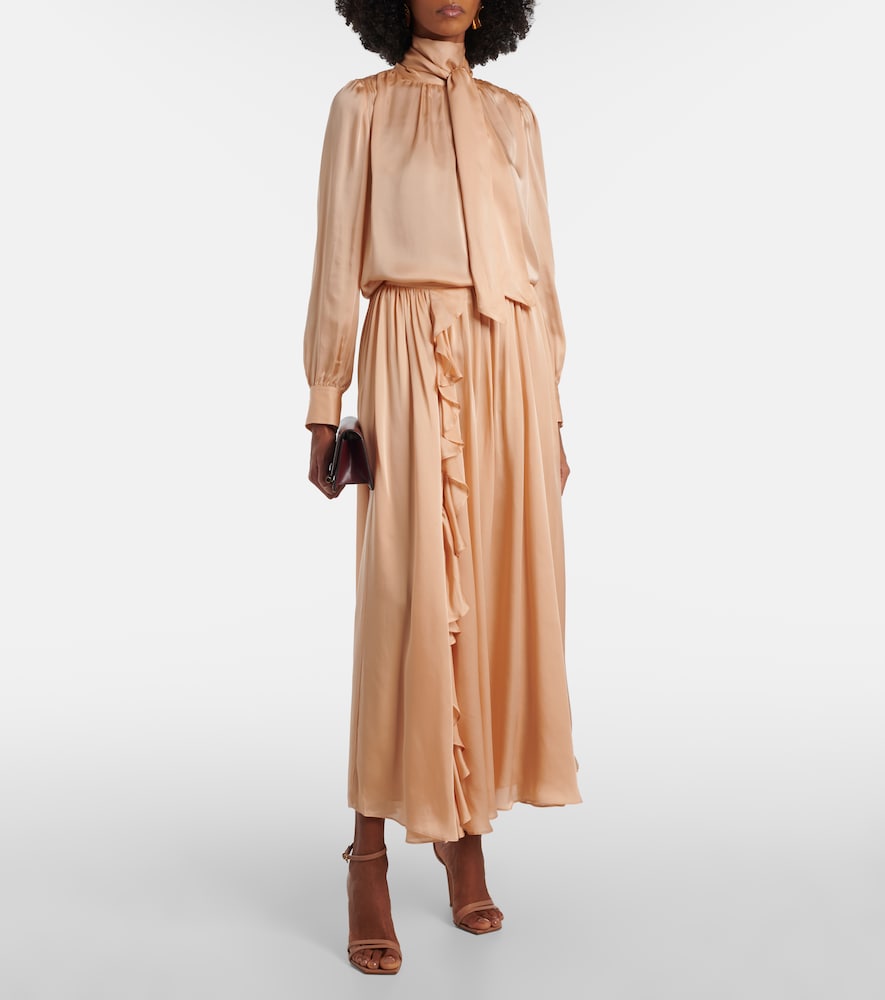 Ulla Johnson Zena ruffled silk chiffon midi skirt