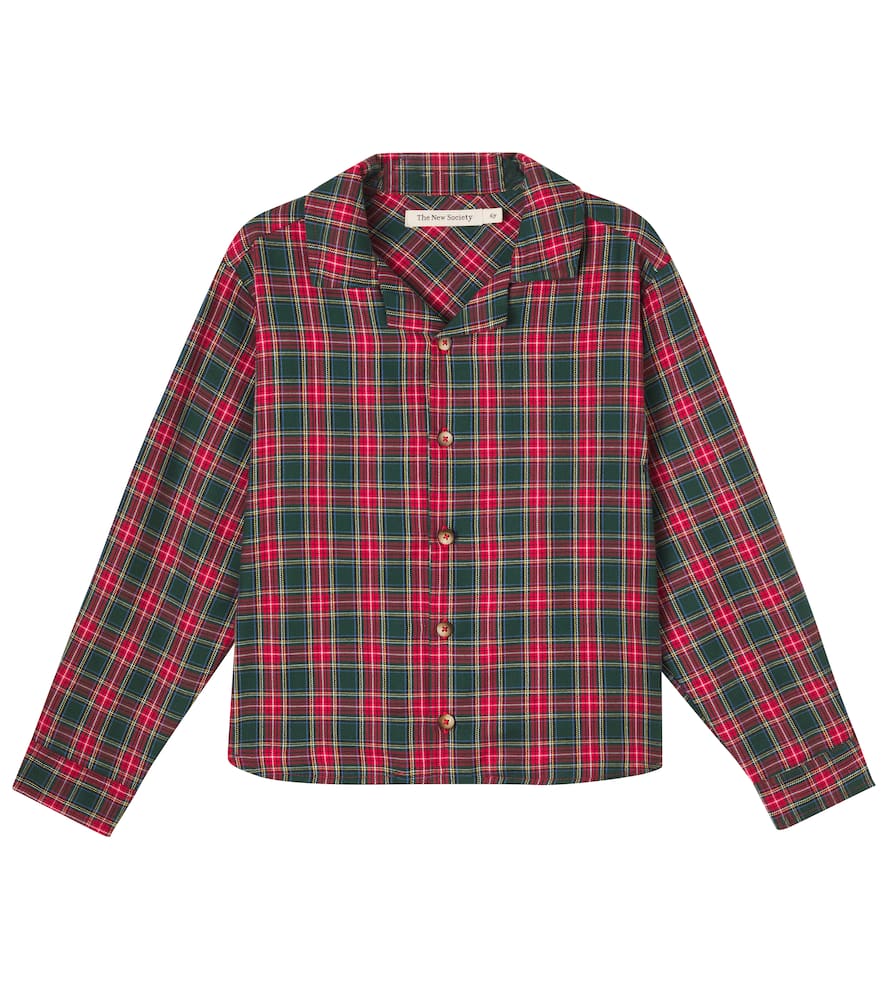 The New Society Kids' Lidia Printed Cotton-blend Shirt In Multi