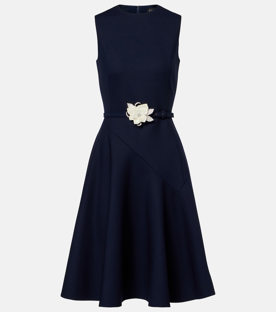 Oscar de la Renta Belted wool-blend midi dress