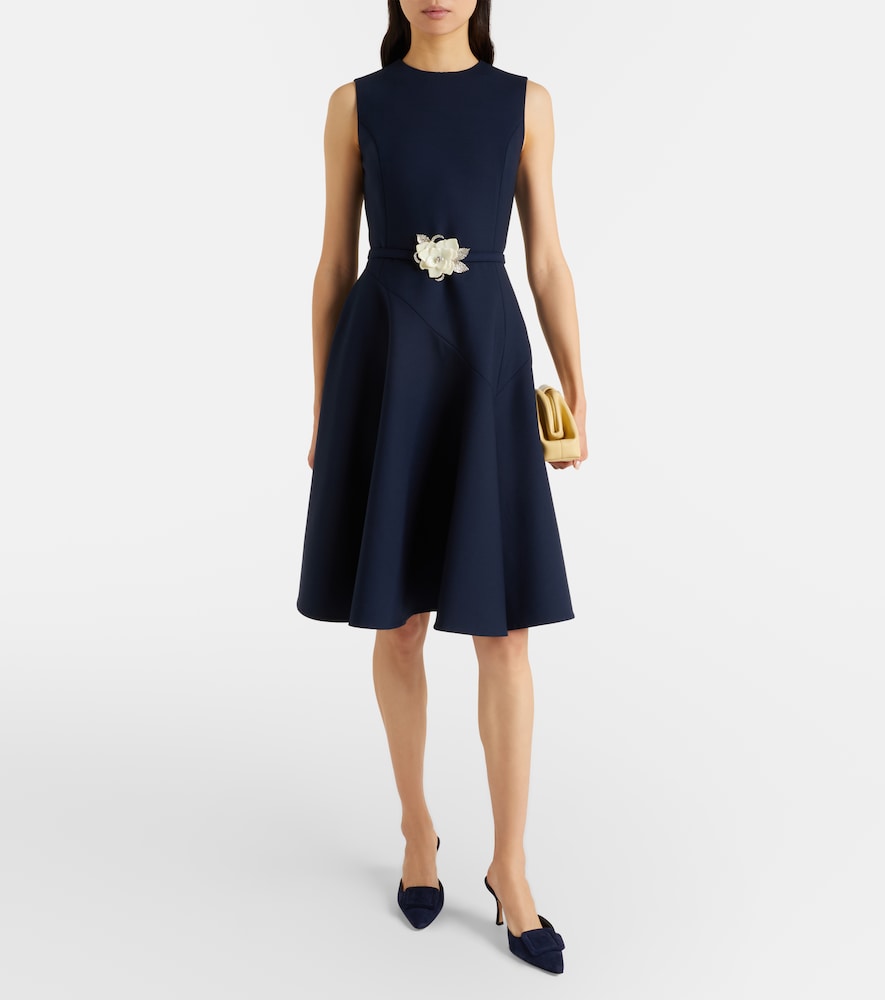 Oscar de la Renta Belted wool-blend midi dress