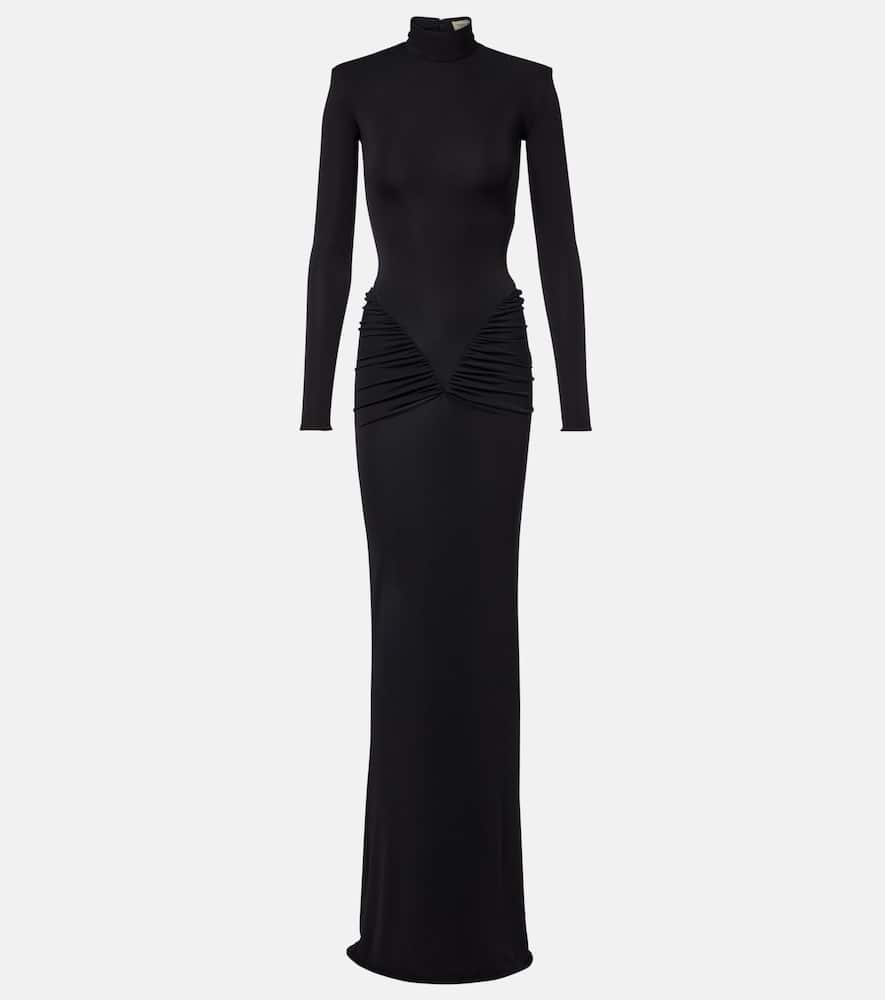 The New Arrivals Ilkyaz Ozel Darja Ruched Gown In Black