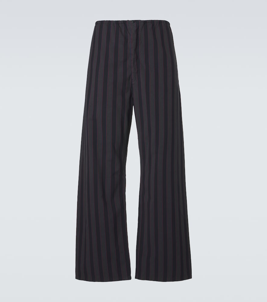 Maison Margiela Striped Cotton Wide Leg Pants