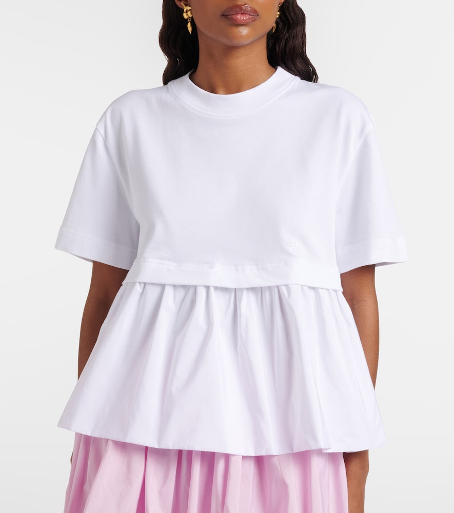 Cotton Jersey And Faille T-Shirt