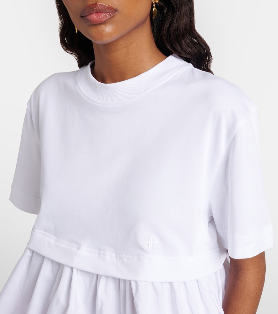 Cotton Jersey And Faille T-Shirt