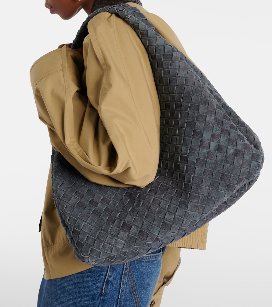 Bottega Veneta Campana Intrecciato Large suede tote bag