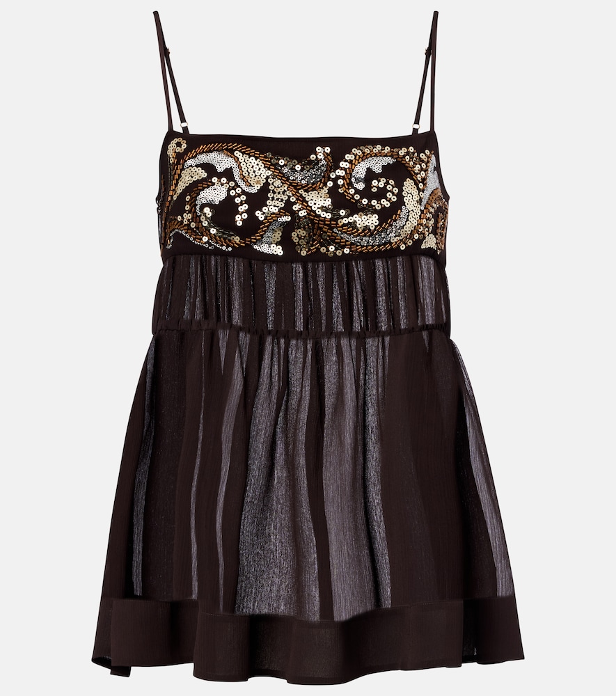 Xu Zhi Sequined chiffon top
