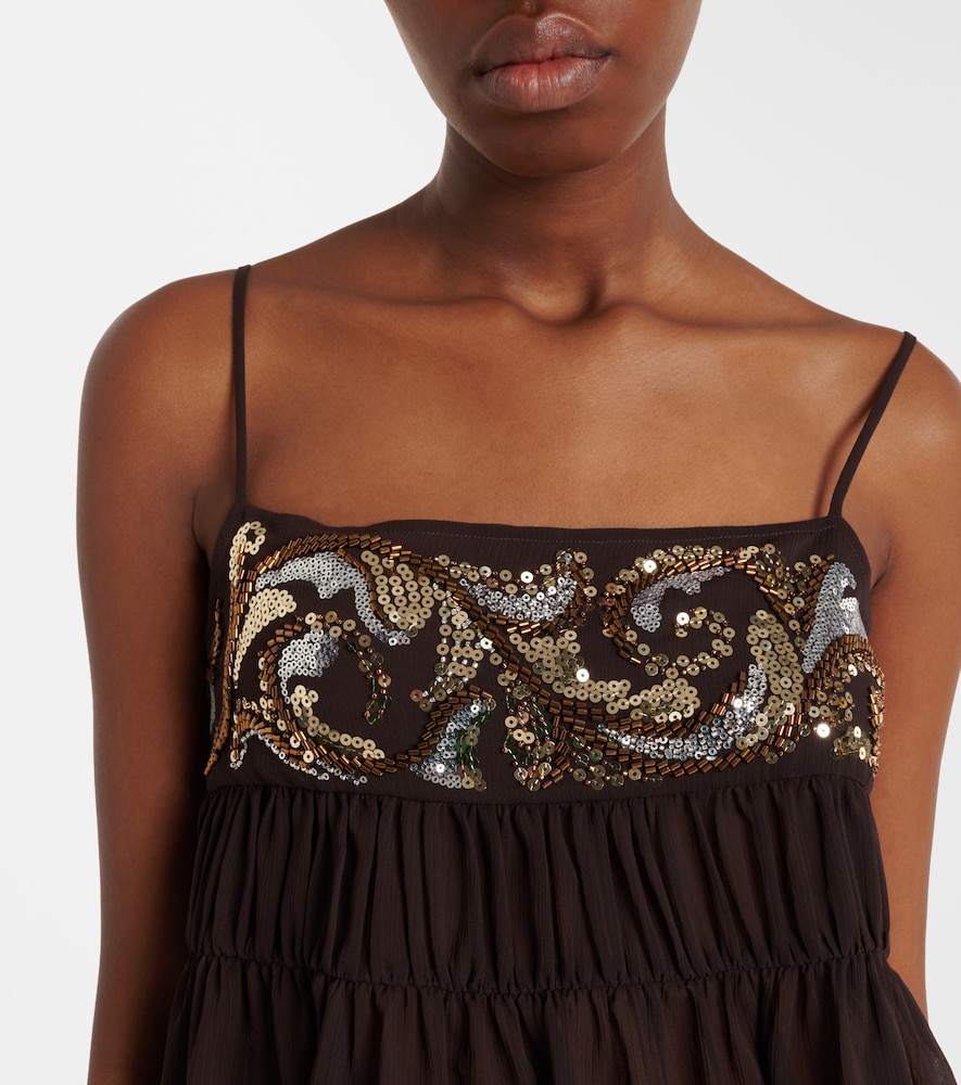  Xu Zhi Xu Zhi Sequined Chiffon Top 