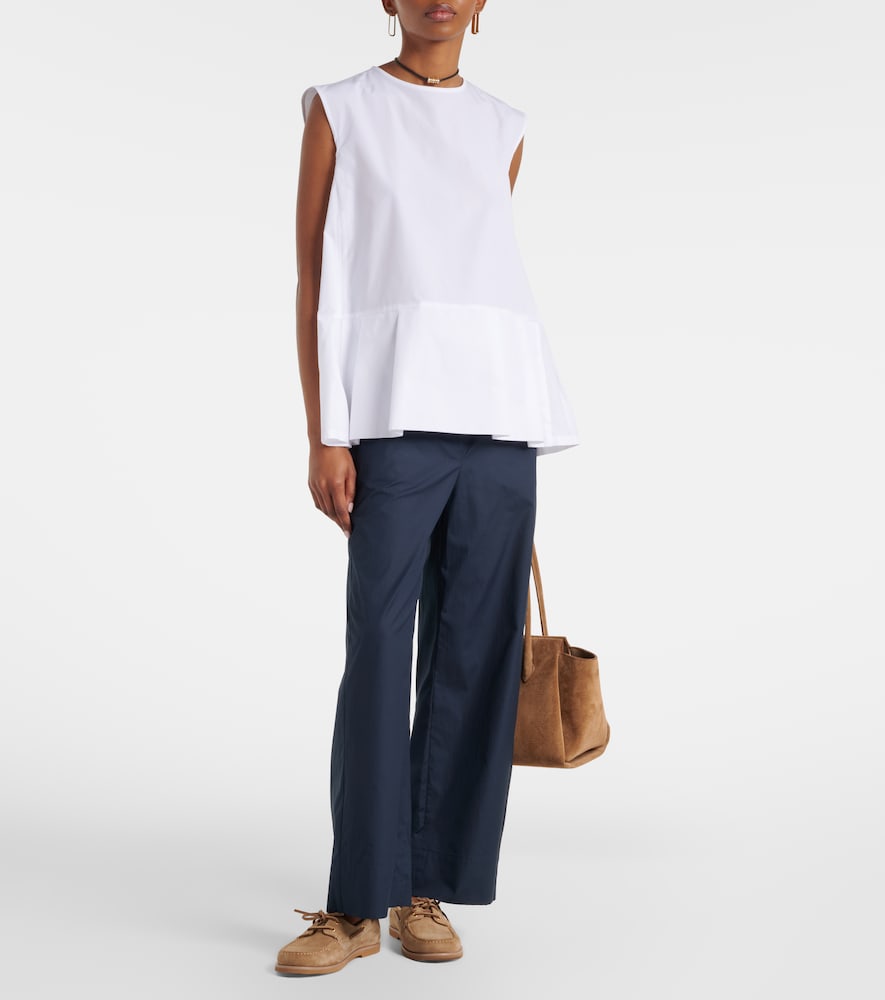 'S Max Mara Brava peplum cotton poplin top
