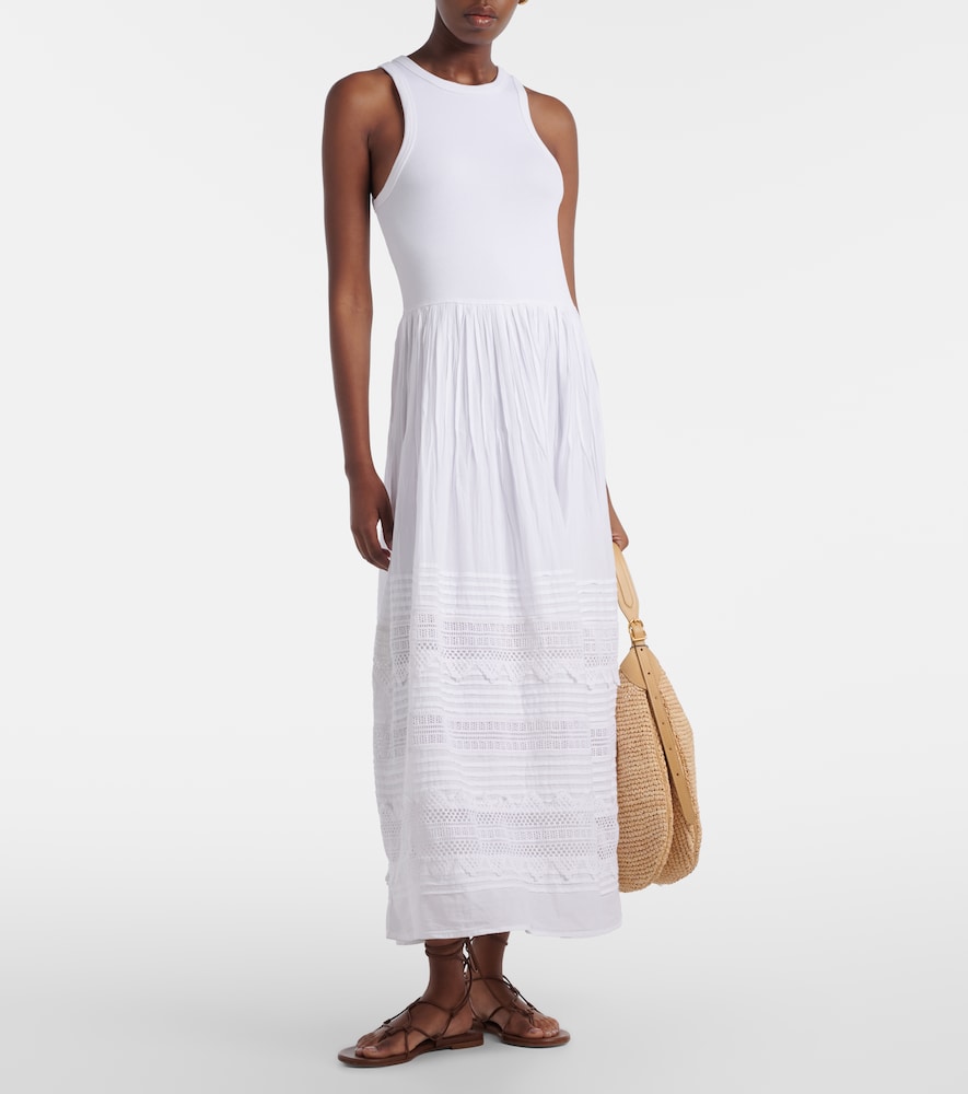 Polo Ralph Lauren Lace-trimmed cotton-blend maxi dress