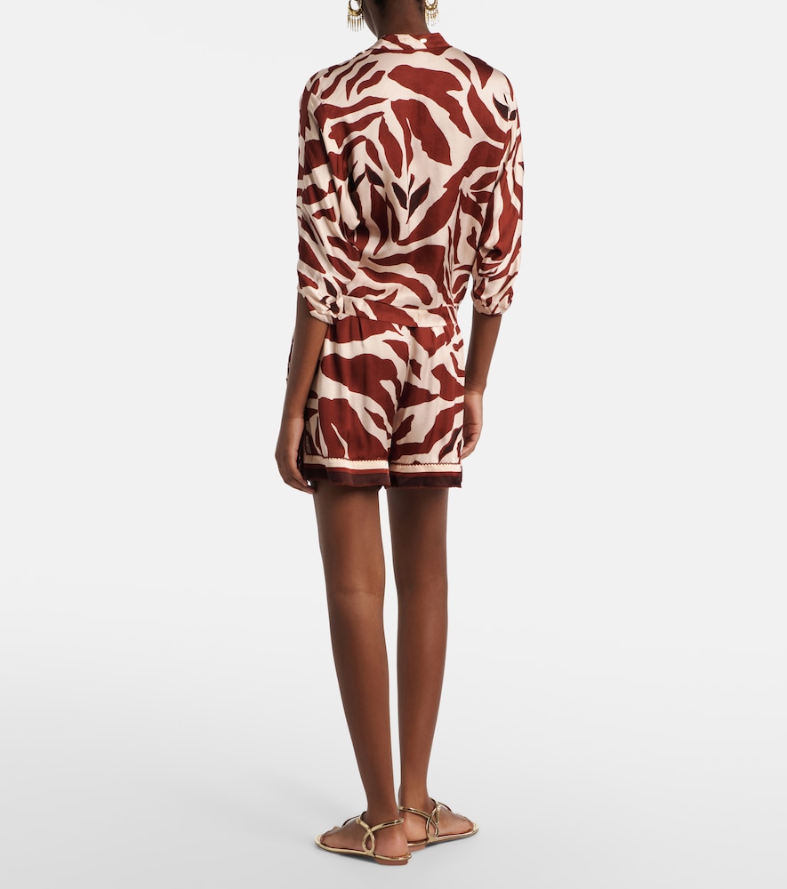  Poupette St Barth Poupette St Barth Isabelle Printed Satin Shorts 