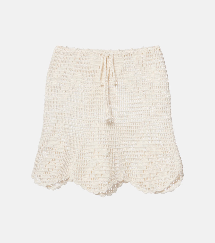 Anna Kosturova Rose crochet cotton miniskirt