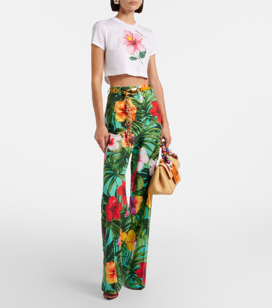 Dolce&Gabbana Floral Cotton Crop Top