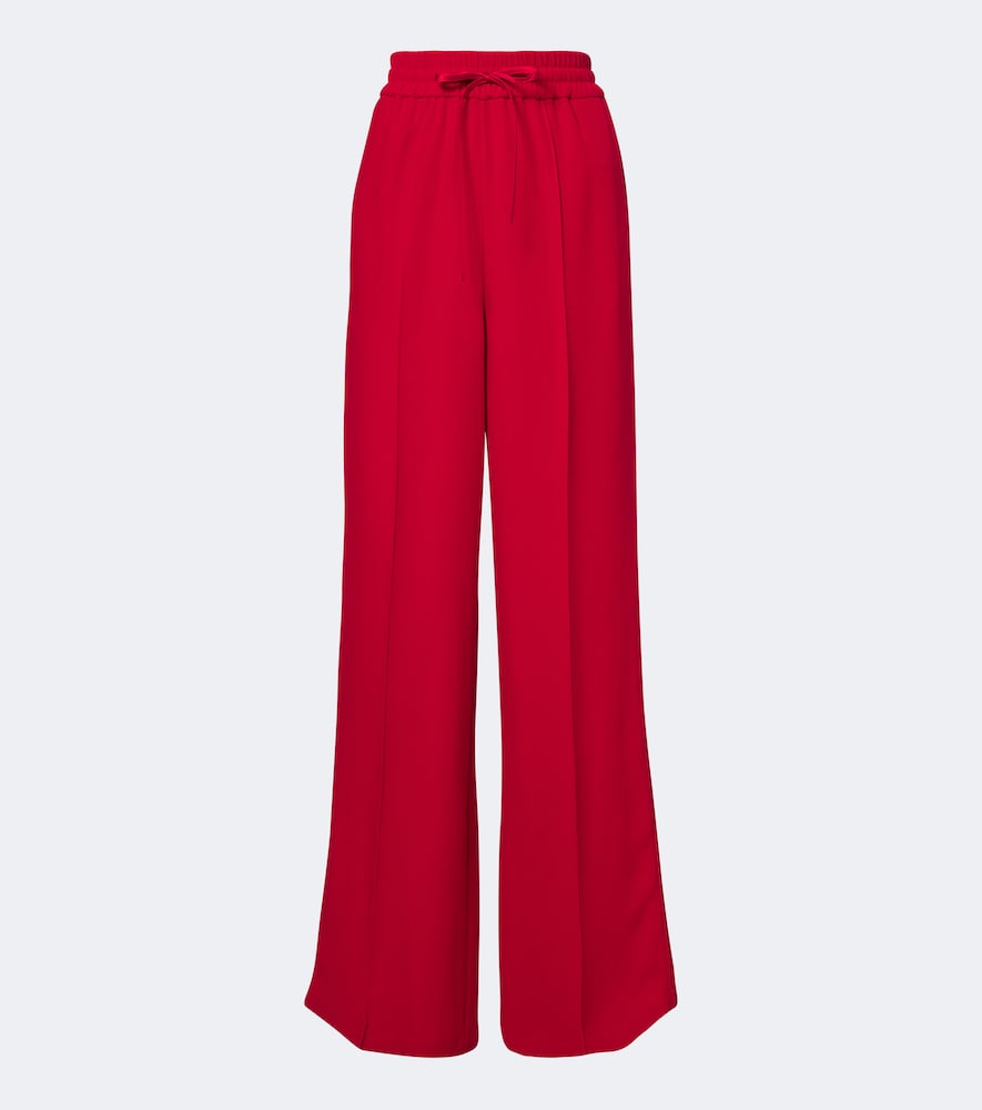 Valentino Women's Red Cady Couture Wide-Leg Silk Pants UK Size 14 - Mytheresa