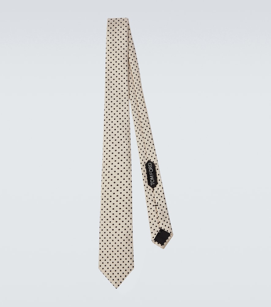 Tom Ford Cravate en jacquard de soie pois 290$