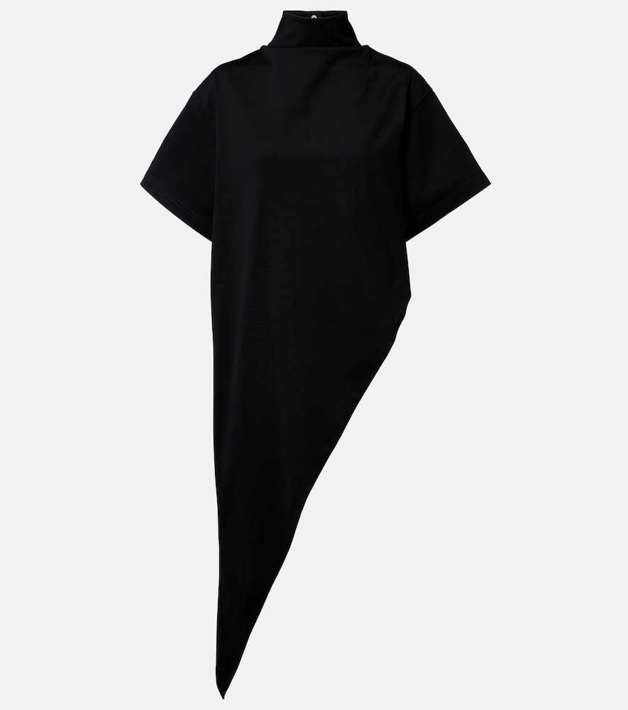 Alaïa T-shirt asimmetrica in jersey di cotone