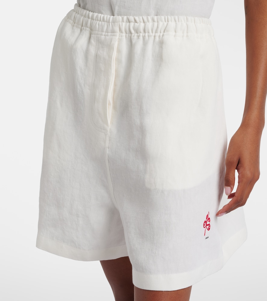  Prada Prada Embroidered Linen Shorts 