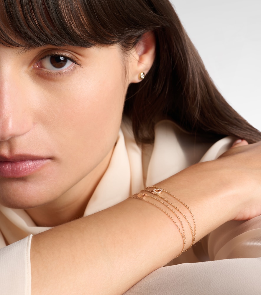  Repossi Repossi Letters 18kt Rose Gold Bracelet With Diamonds 