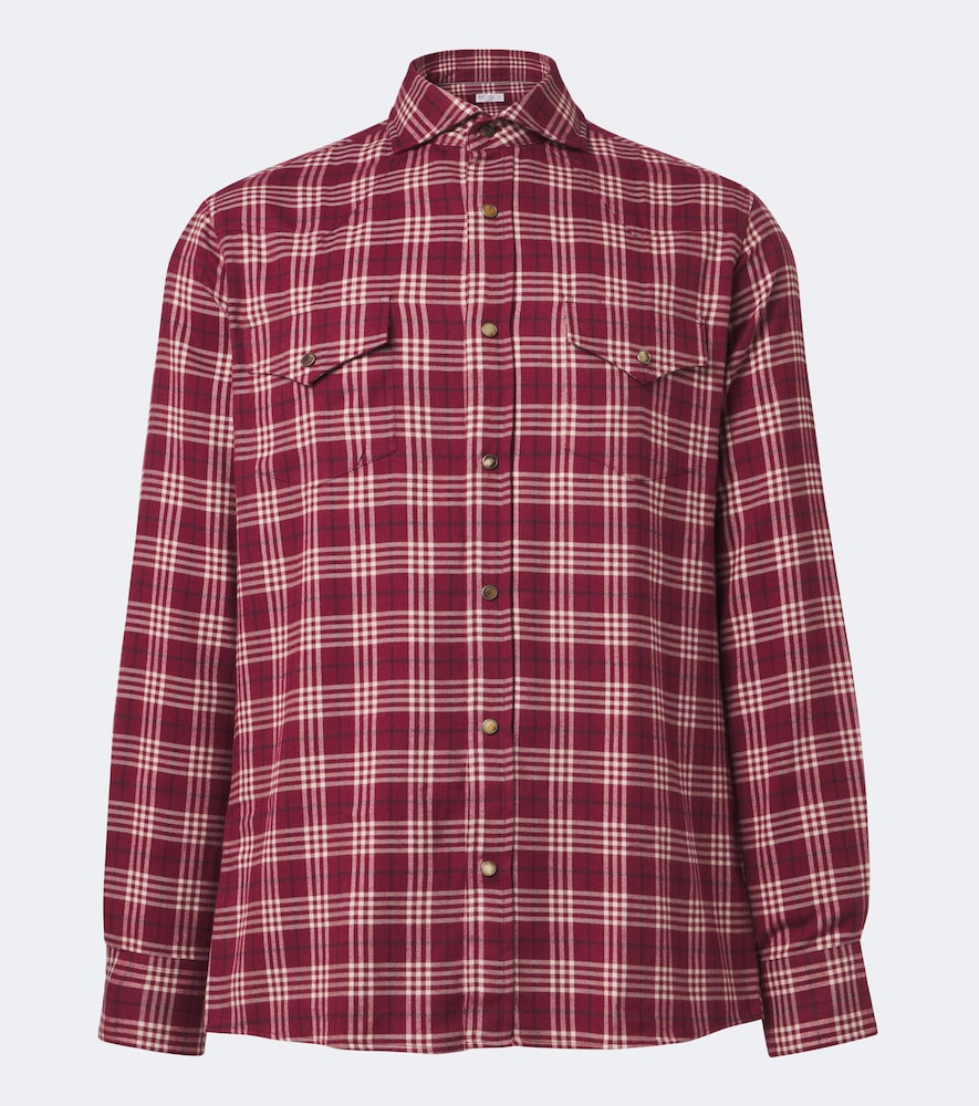 Camicia in misto cotone a quadri