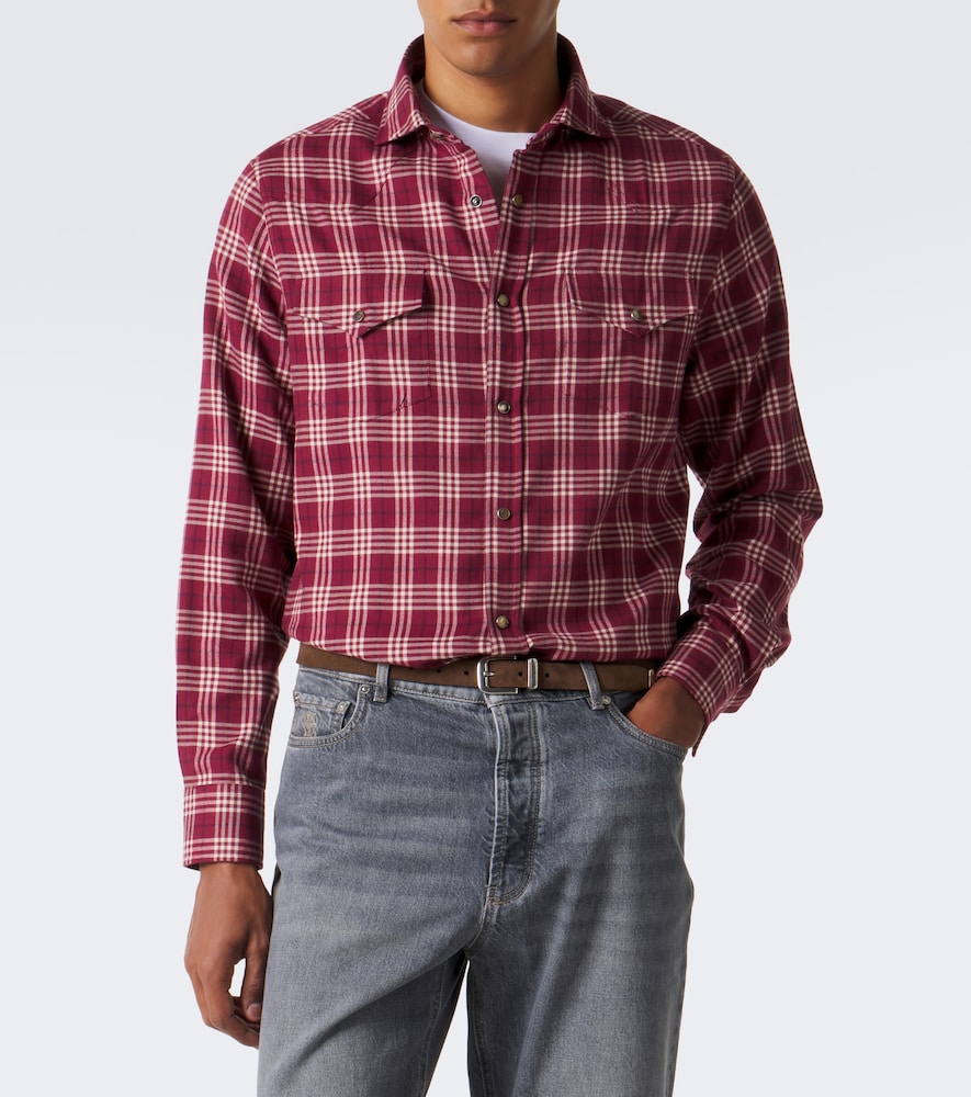 Checked Cotton-Blend Flannel Shirt