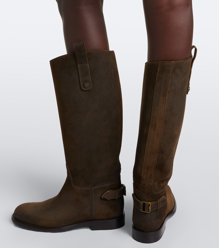 Suede Knee-High Boots