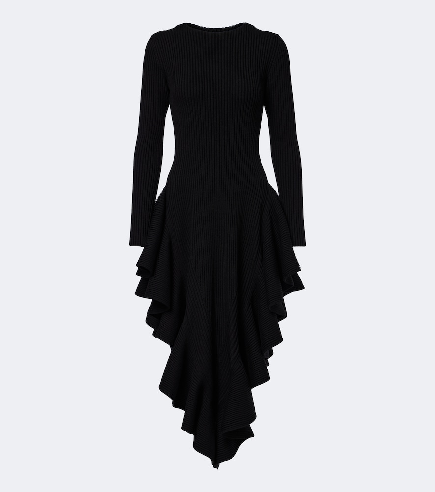 Alaïa Midikleid aus einem Wollgemisch