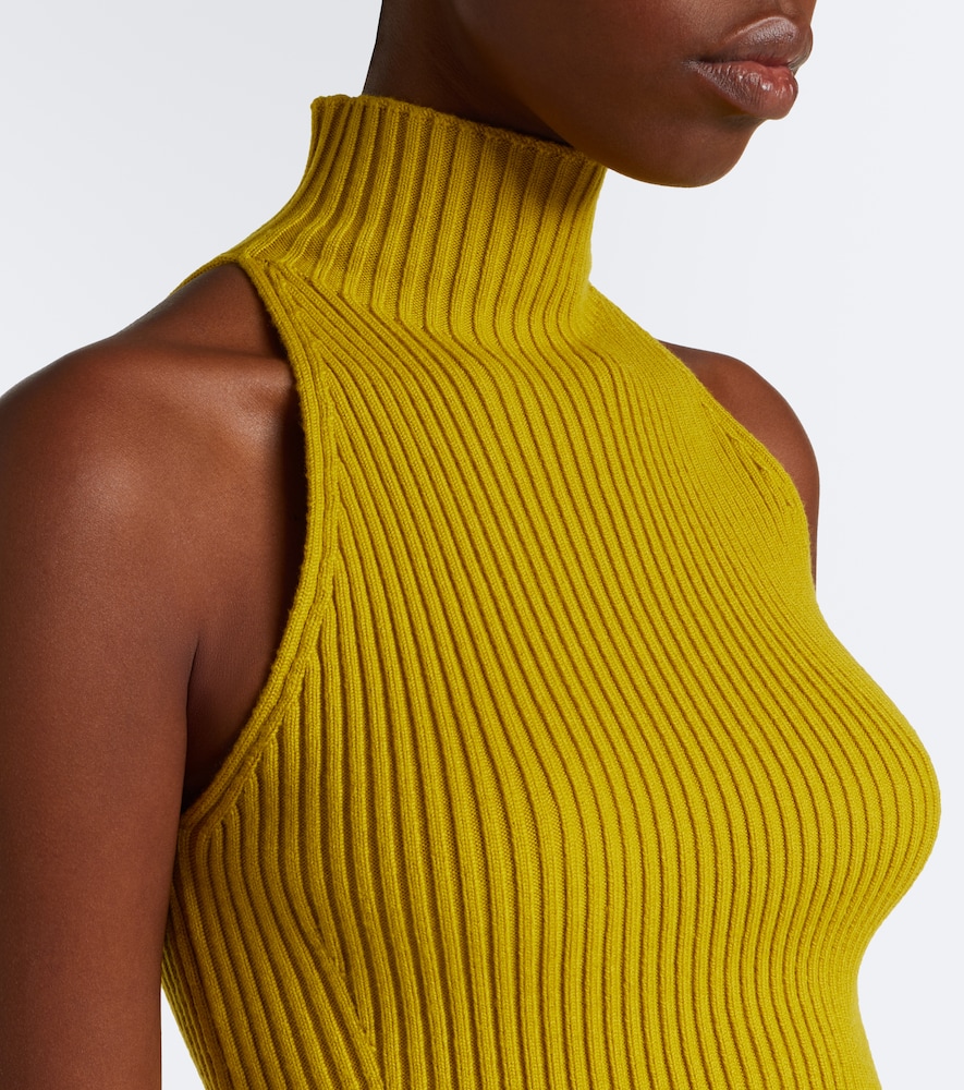 Alaïa Ribbed-Knit Halterneck Wool-Blend Top